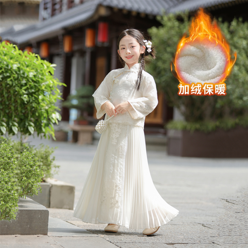 汉服女童新中式礼服国风裙子秋冬