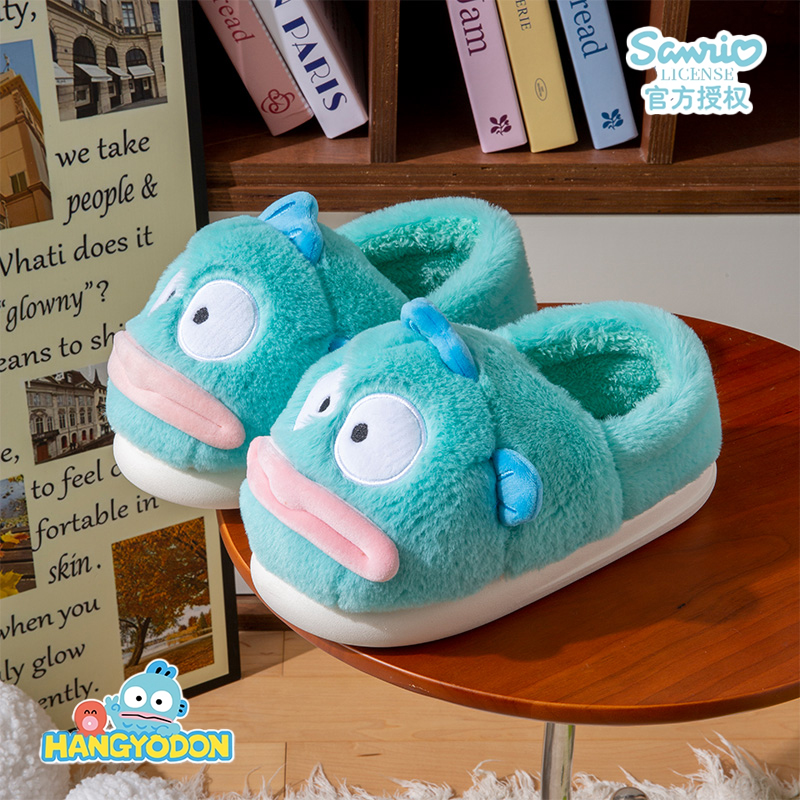 左福丑萌可爱亲子棉拖鞋