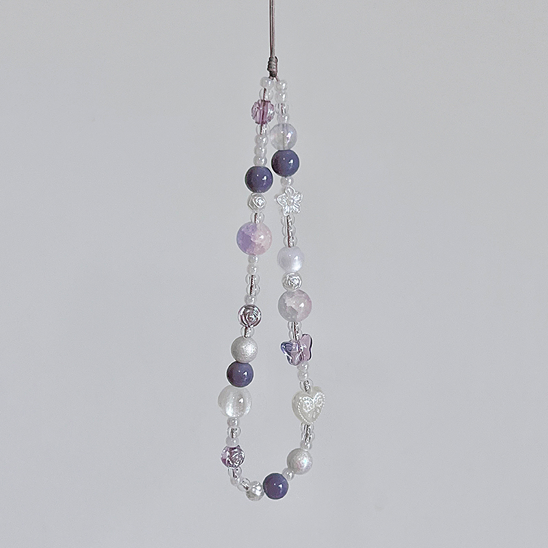 降雨几率原创自制紫色手机链