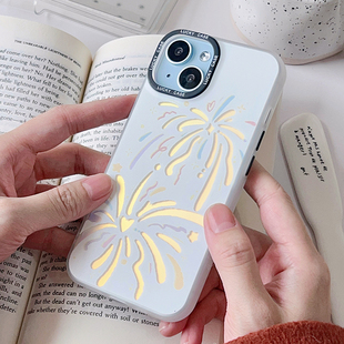 降雨幾率原创适用iphone17promax16苹果15pro13烟花镭射手机壳华为mate60p70安卓软壳