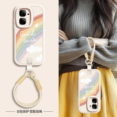 清新彩虹适用iqooneo10pro手机壳vivoiqooneo9保护套Neo8/7/6/5/3新款5se活力版5s女款9spro+春夏新年挂绳