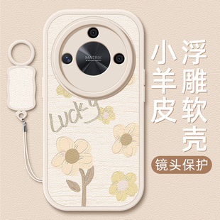 x40i小羊皮X30 x10女款 x30i新款 20se 9x卡通8x可爱 x50GT挂绳x20 油画花朵适用荣耀X60手机壳x70华为x50