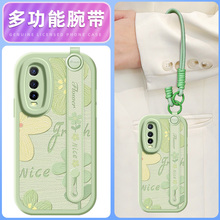 油画花瓣适用vivoy77手机壳y78十+保护套y51s/76s/70/y55s/y53s/y52s新款y3/3s腕带斜挎挂绳Y10/y30/30g女款