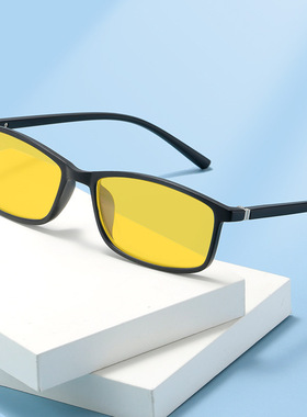 新款复古小框夜视防蓝光黄色平光镜男女超轻电脑 手机专用护目镜