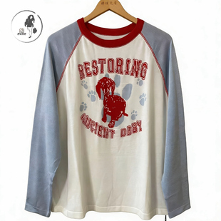 设计感打底衫 6140新款 撞色拼接插肩袖 针织衫 胖MM休闲百搭上衣 大码