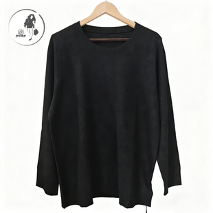大码 6053圆领长袖 宽松上衣胖MM显瘦减龄冬季 女加大码 内搭 针织衫