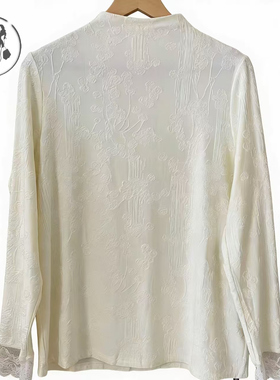 1188新款复古提花半高领打底衫胖MM200斤休闲百搭宽松上衣女