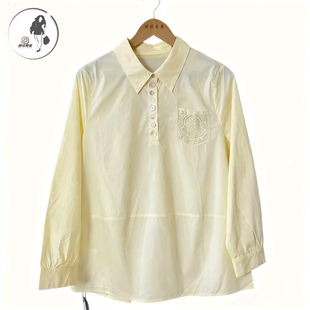 胖MM宽松显瘦百搭衬衣女上衣 潮流翻领衬衫 3778新款 时尚