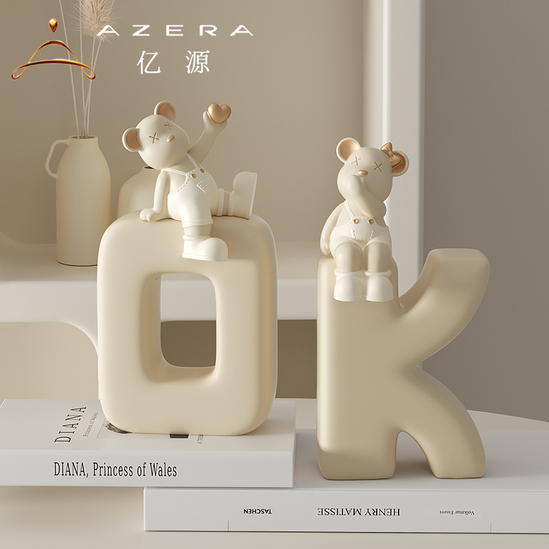 奶油风客厅电视柜酒柜装饰品摆件