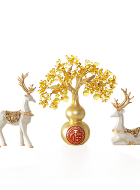 轻奢高档招财鹿摆件一对