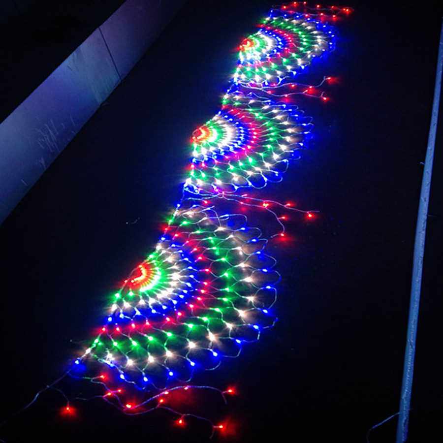 3M×0.5M 424LED 3PCS PEACOCK NET MESH STRING LIGHT CHRI