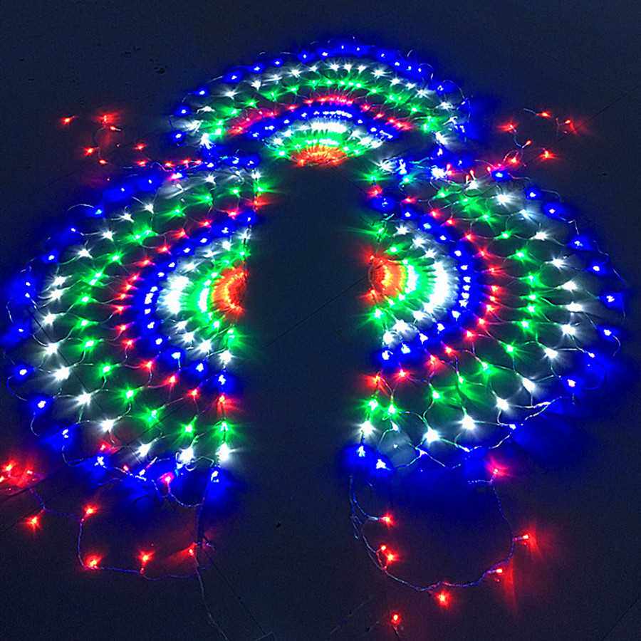 3M×0.5M 424LED 3PCS PEACOCK NET MESH STRING LIGHT CHRI