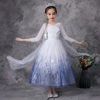 冰雪奇缘2爱莎女童连衣裙夏款艾莎女王公主裙子白色elsa儿童礼服