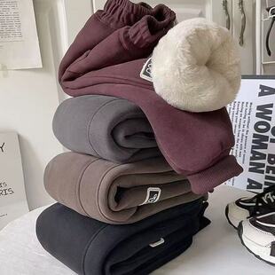 仿兔绒特厚巨厚儿童一条过冬新款加绒加厚女童冬季保暖棉裤男童潮