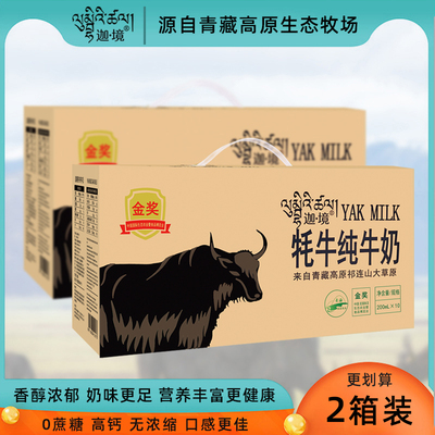 迦境牦牛纯牛奶整箱200ml*10盒*2箱耗牛乳成人儿童孕妇早餐奶金奖