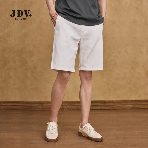 JDV商场同款男白色纯棉五分裤