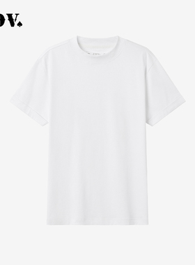 JDV商场同款夏季男白色纯棉圆领短袖T恤基础百搭上衣男装STT5321