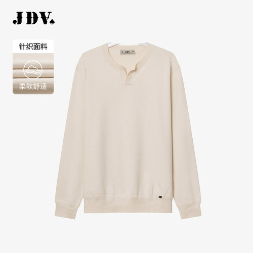 JDV商场款米白色基础款针织衫长
