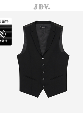 JDV男装春秋新品商场同款黑色正装男士马甲单排扣坎肩SFV4027