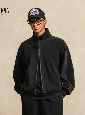 JDV商场同款复古绒感夹克男春秋季宽松休闲美式工装外套WJK50W4