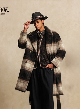 JDV商场同款撞色羊毛大衣冬季新品时尚保暖中长款呢大衣WCO5317