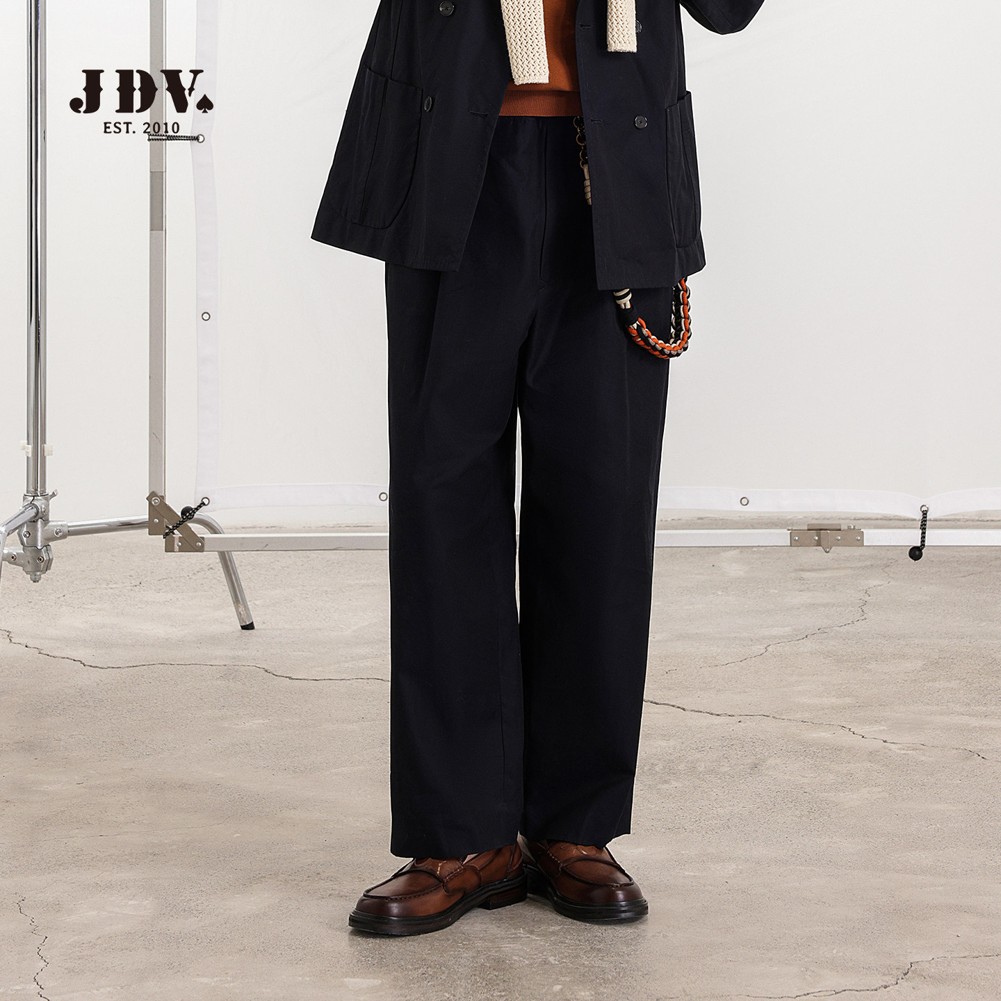 JDV商场同款春季新款男藏青纯棉宽松九分休闲裤子百搭SPN50P5,男装,休闲裤,淘宝优惠券,粉丝福利购,淘宝优惠卷