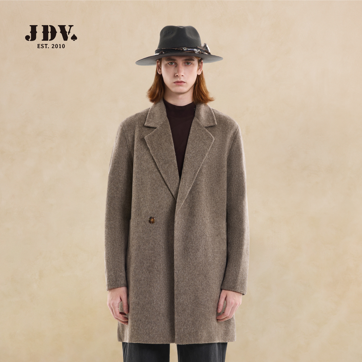 JDV双面羊毛呢大衣中长款