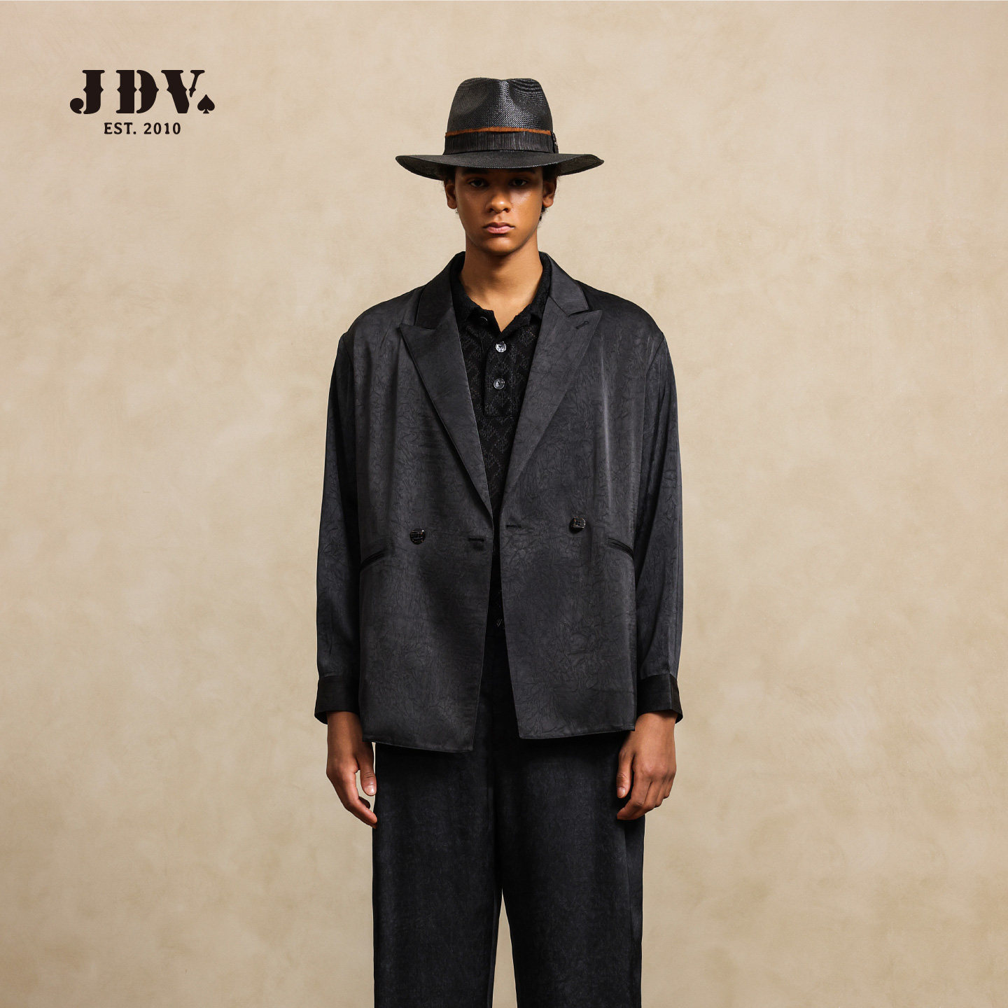 JDV商场同款复古休闲西服套装男士春秋宽松老钱风西装外套SL50W3