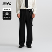 春秋新品 宽松休闲裤 商场同款 JDV男装 黑色男士 阔腿裤 长裤 WPW4028