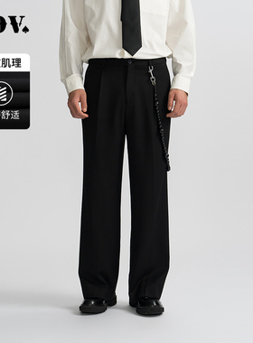 JDV男装春秋新品商场同款黑色男士阔腿裤宽松休闲裤长裤WPW4028