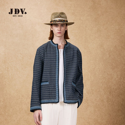 J.D.V复古提花针织男小香风夹克