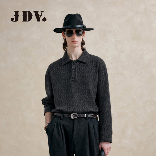 JDV老钱风Polo领卫衣男秋季新品