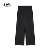 西裤 JDV男装 WPL5600 男宽松直筒阔腿裤 男士 春秋季 黑色休闲羊毛西裤
