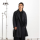 男黑色翻领风衣外套中长配腰带时尚 JDV商场同款 春秋新款 SCW5132