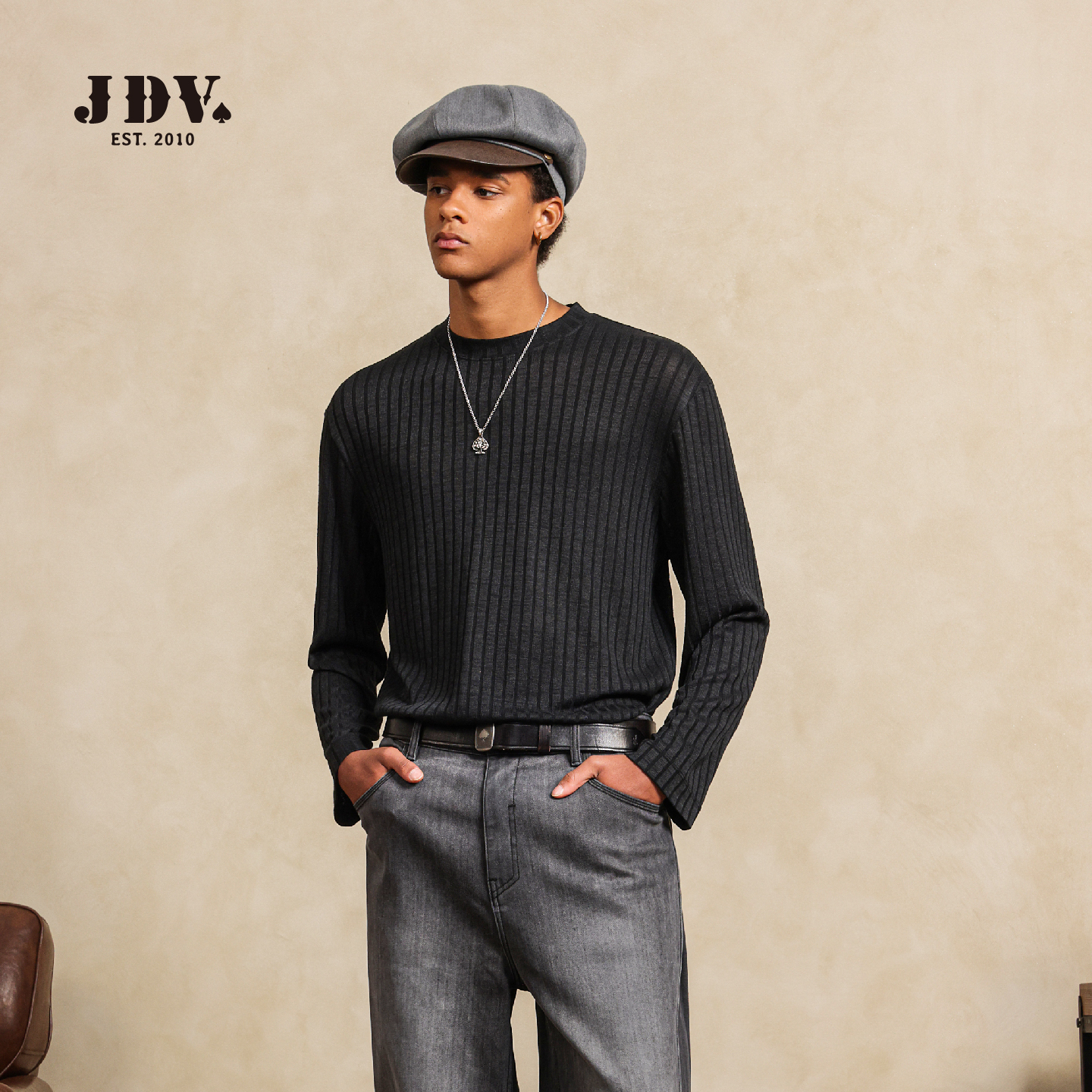 JDV男装高支长袖T恤秋季新品