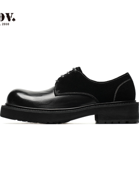 JDV正装皮鞋男款厚底圆头内增高德比鞋结婚鞋秋冬WS15802