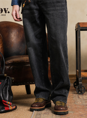 JDV商场同款美式复古男士牛仔裤春季新品宽松休闲直筒长裤WPR55S4