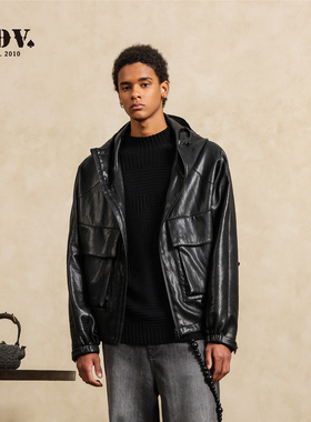 JDV商场同款美式复古皮夹克男士2025秋季新款休闲宽松外套WJK5368