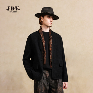 时尚 新款 宽松休闲立领夹克 复古雅丹风羊毛外套2025秋季 JDV男装
