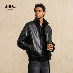 防风保暖休闲外套 2025秋冬新款 JDV商场同款 哑光皮面羽绒男士