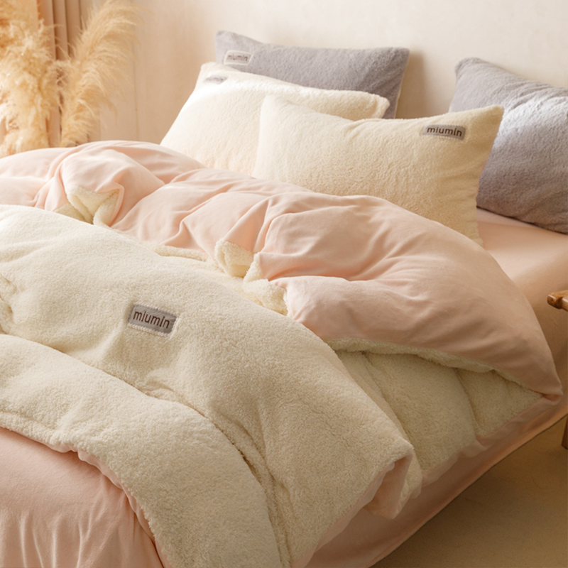 毛巾绣牛奶绒床上四件套冬季加厚
