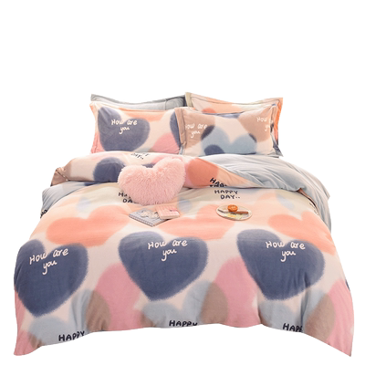 冬季牛奶绒四件套加厚珊瑚绒冬天