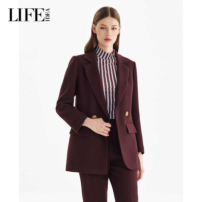 莱芙·艾迪儿秋季新款精纺羊毛中长西装无束缚感奢华复古外套女,女装/女士精品,毛呢外套,淘宝优惠券,粉丝福利购,淘宝优惠卷