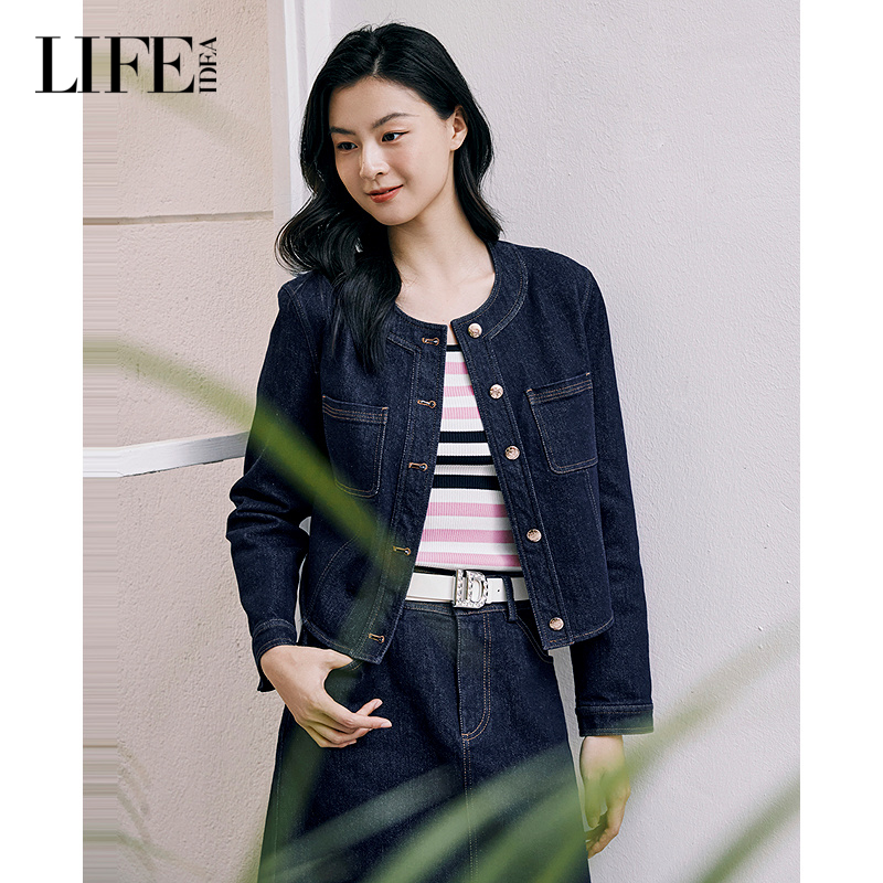 莱芙·艾迪儿复古牛仔蓝短外套