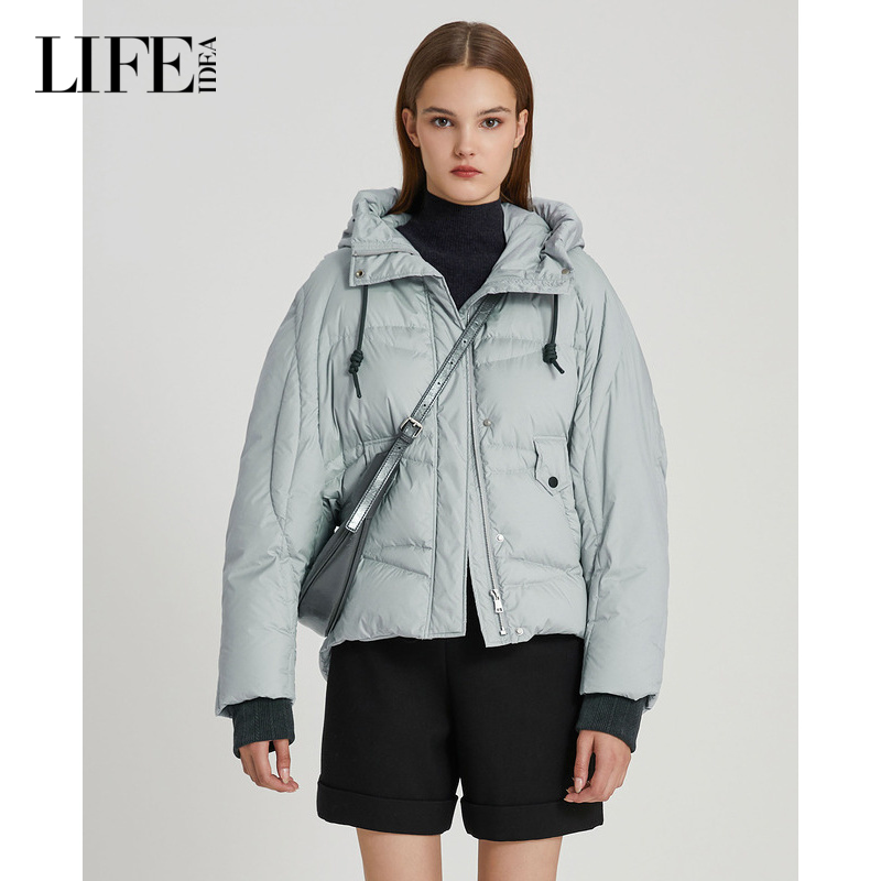 LIFE·IDEA冬季新品新款女士加厚保暖短款小个子羽绒服外套