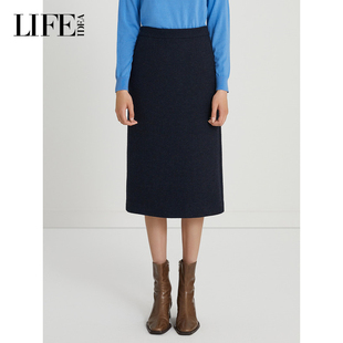 精纺羊毛通勤直筒半裙女 新品 LIFE·IDEA商场同款 冬季