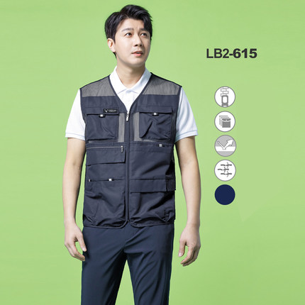 四季款马甲工作服多口袋反光条可定制防静电LB2-615