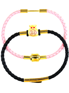 超细小孔转运珠浅粉色防水手绳