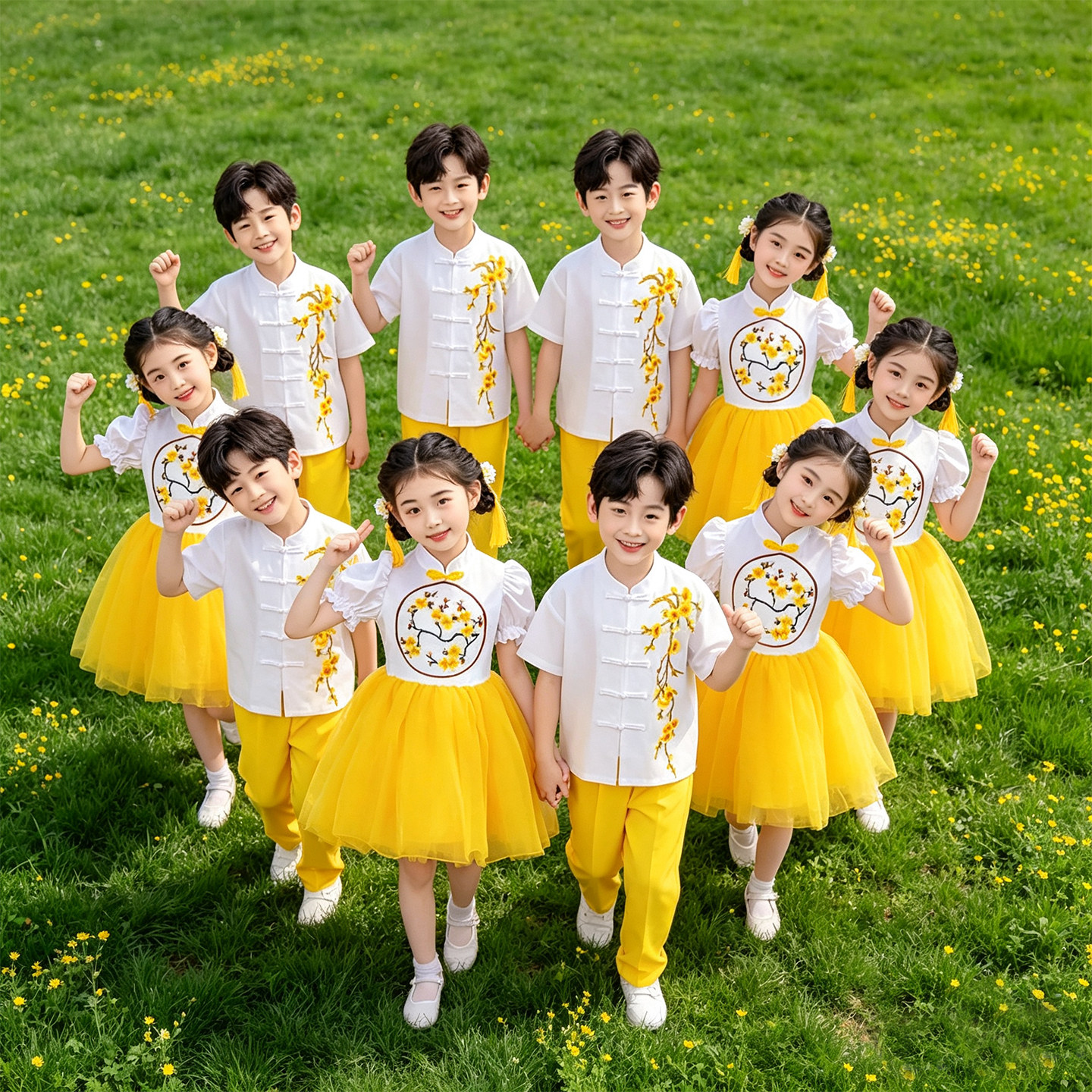 六一儿童合唱服中小学生国风演出服男女童诗歌朗诵主持乐器服装
