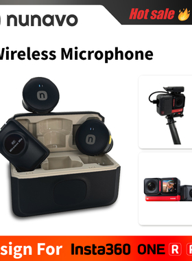 无线磁吸领夹麦克风适用INSTA360 one rs/oner运动相机无线麦克风